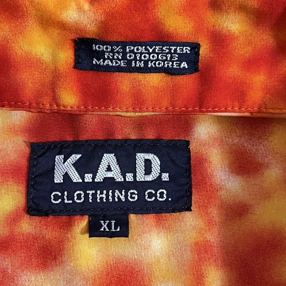 Vintage 90s Chinatown K.A.D. Clothing Co Mens XL Anime Samurai Flames Dragon - Picture 8 of 9